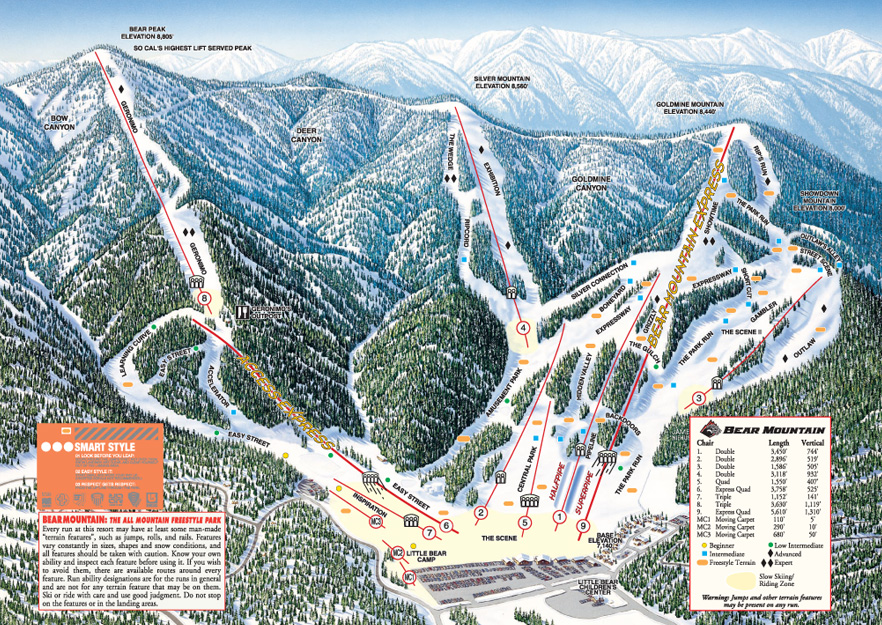 Bear Mountain ski resort map