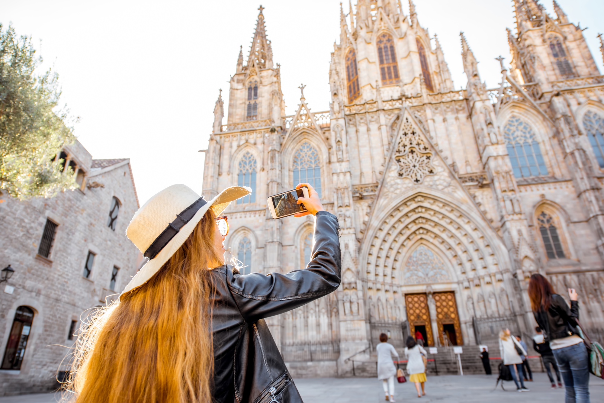 Woman traveling in Barcelona