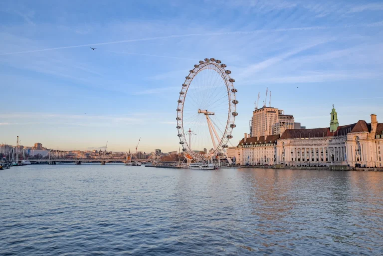 Beautiful shot of London Eye and River Thames London